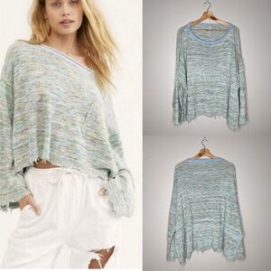 Free People Prism Pullover Linen Blend Sweater, M